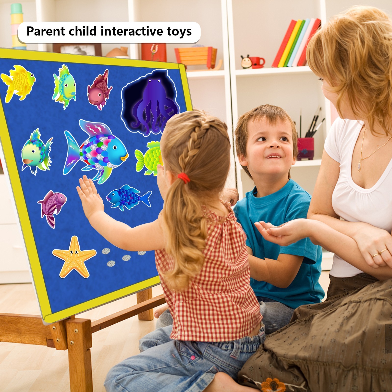 Rainbow Fish Felt Story Set 16-Pcs Flannel Board Educational Toys Preschool Kids
