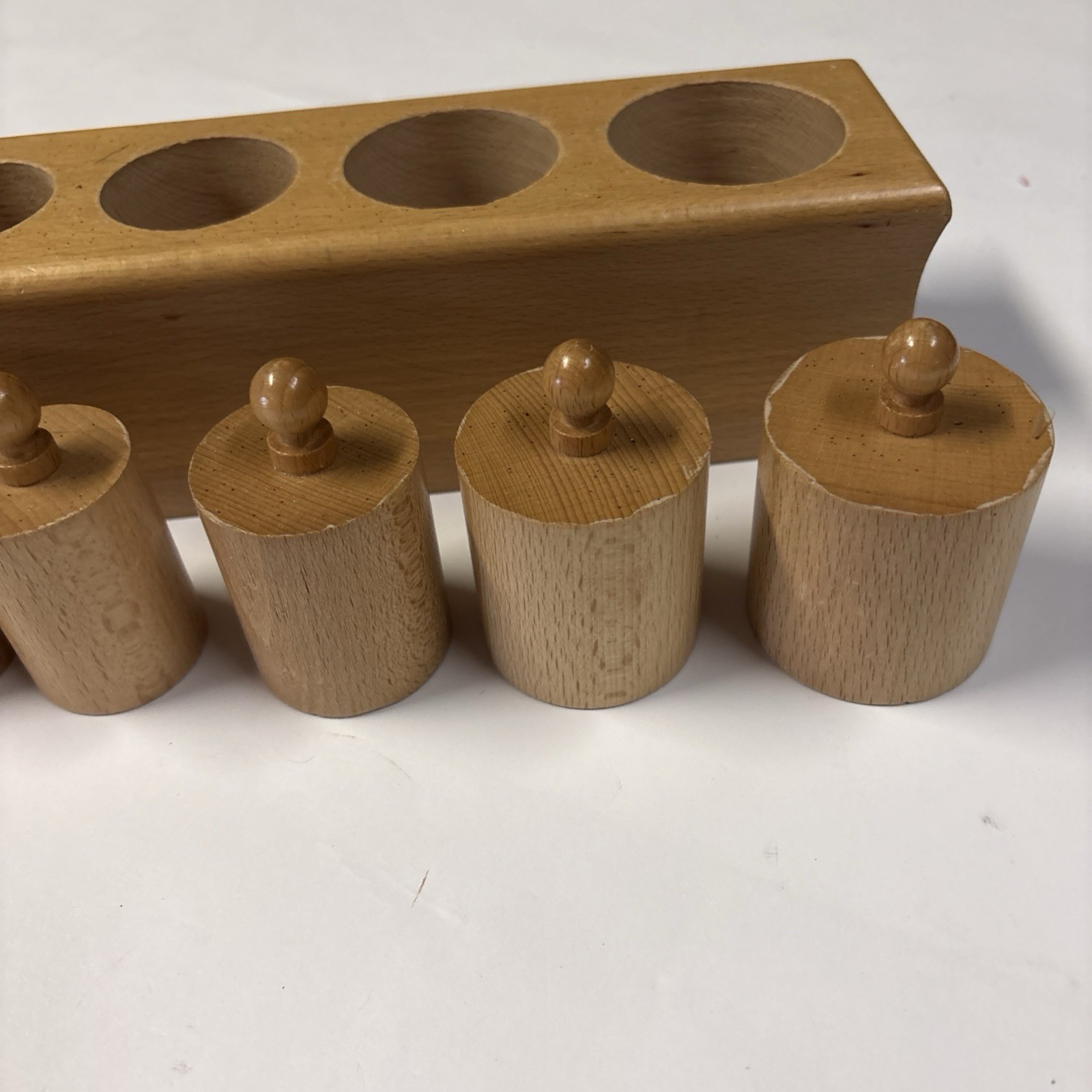 Montessori VintageNienhuis Knobbed Cylinder Block Set #1, Holland