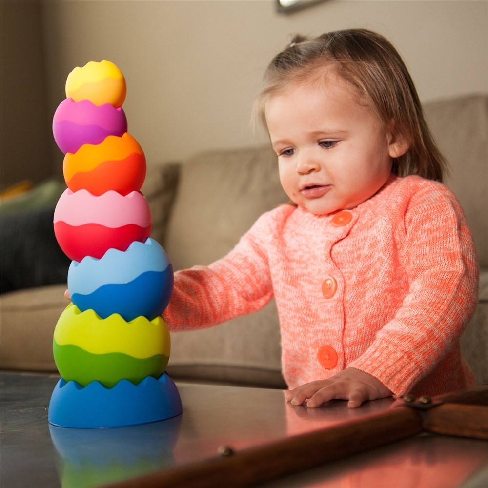 Fat Brain Toy Co Tobbles Neo 6m-4y for Baby/Kids/BPA Free Stackable/Stacking Toy