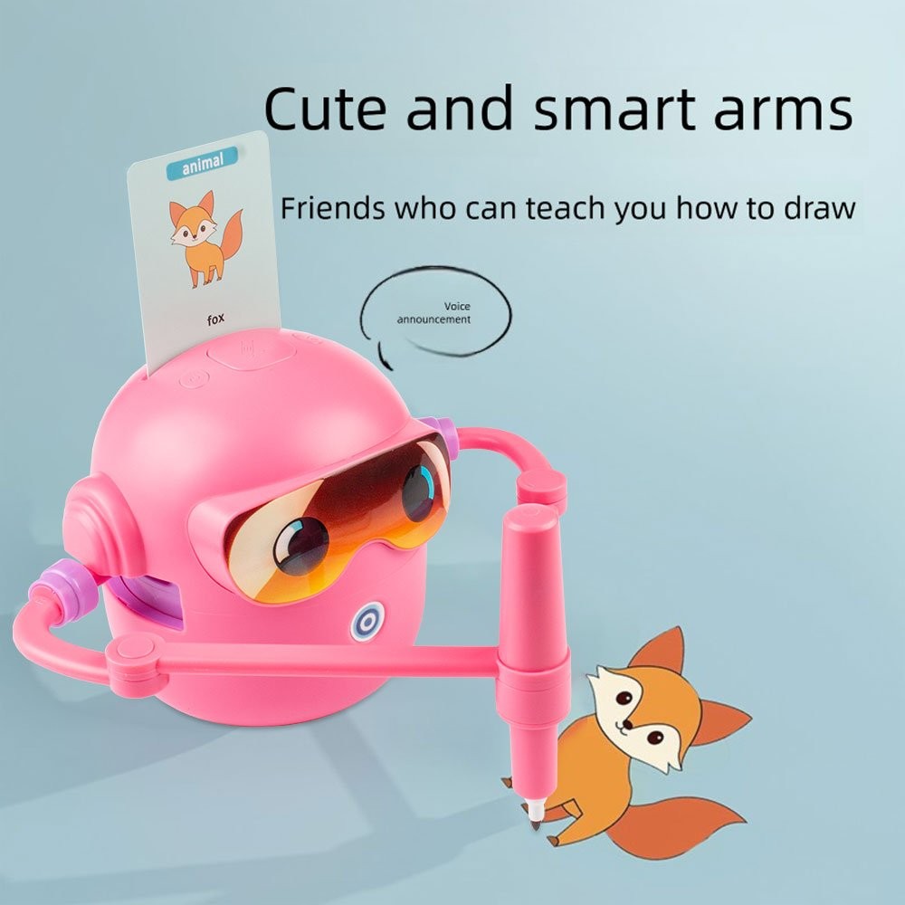 Educational Interactive Drawing Robot For Kids Learning Toys With 100 Word CarOY