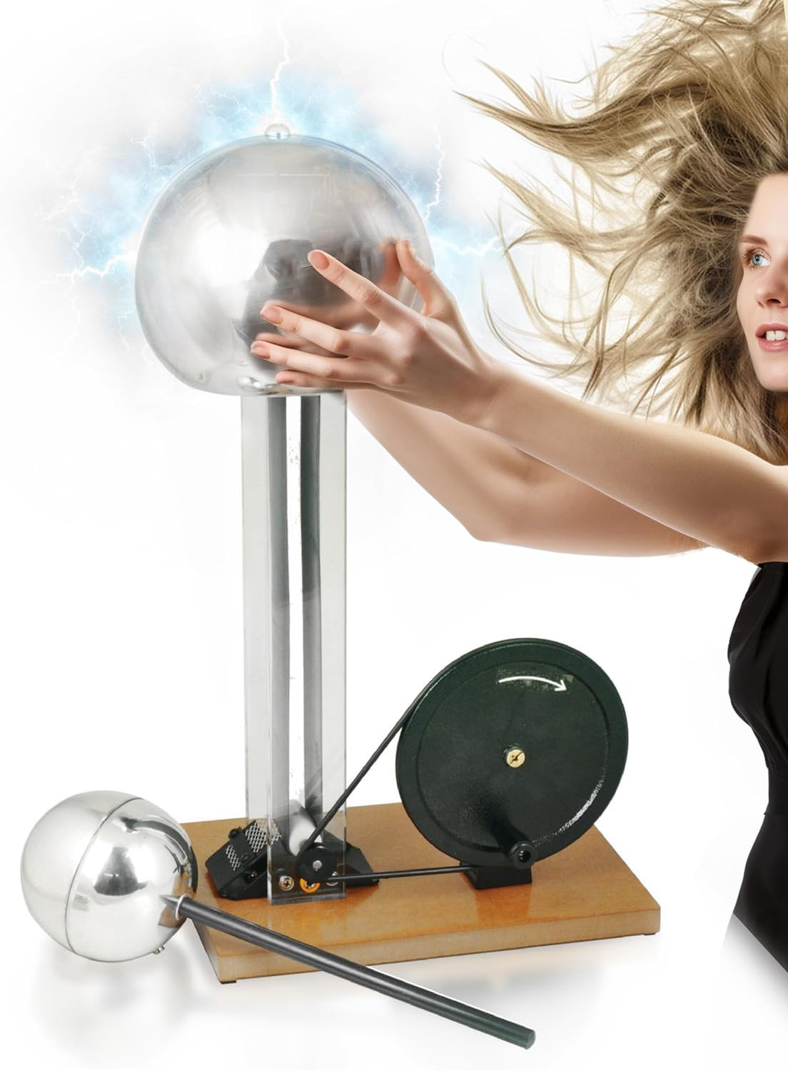 Hand Crank Van De Graaff Generator, up to 100Kv – Static Electricity Generator,