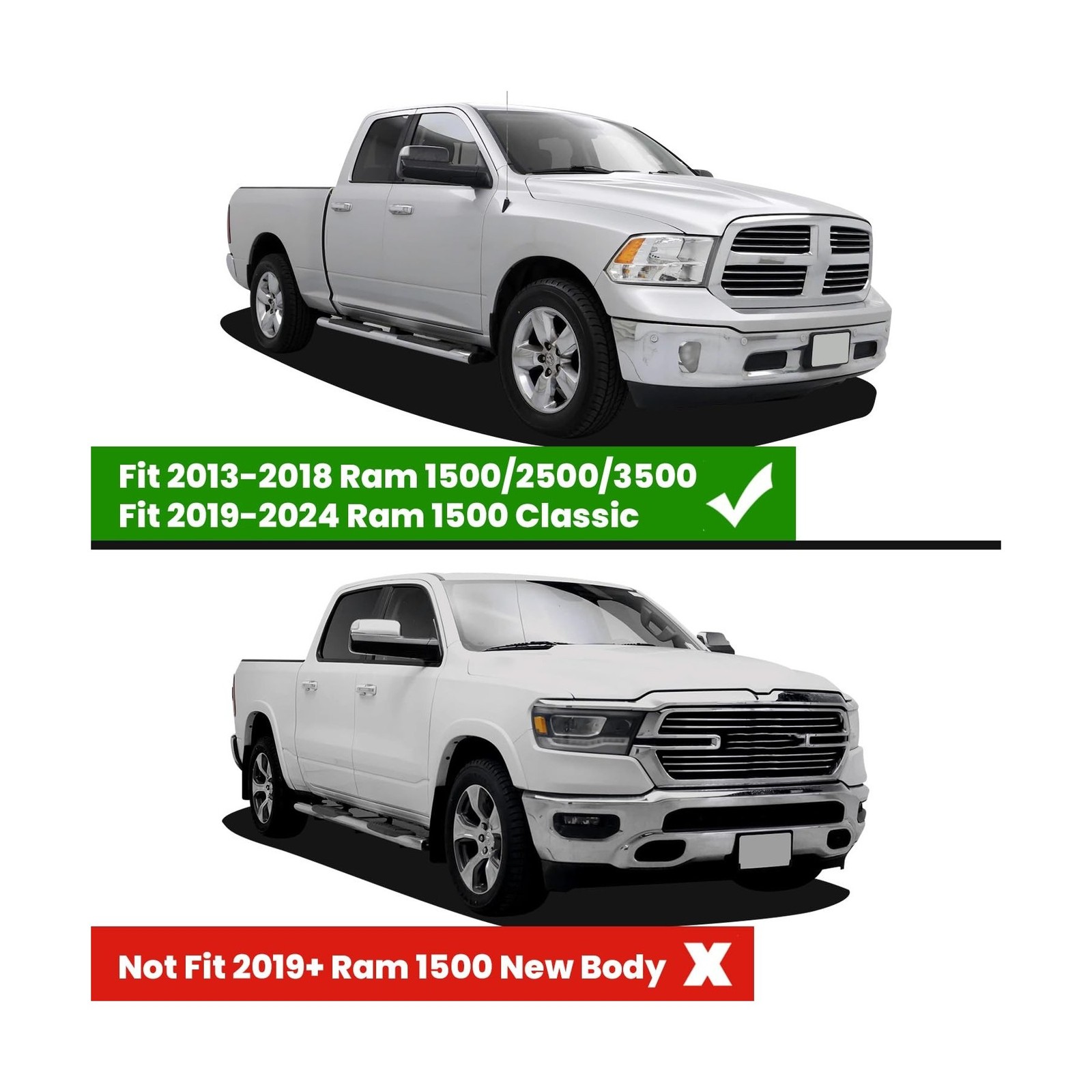 LASFIT Floor Mats 2013-2018 for Dodge Ram 1500/2500/3500 Crew Cab, 2019-2024 …