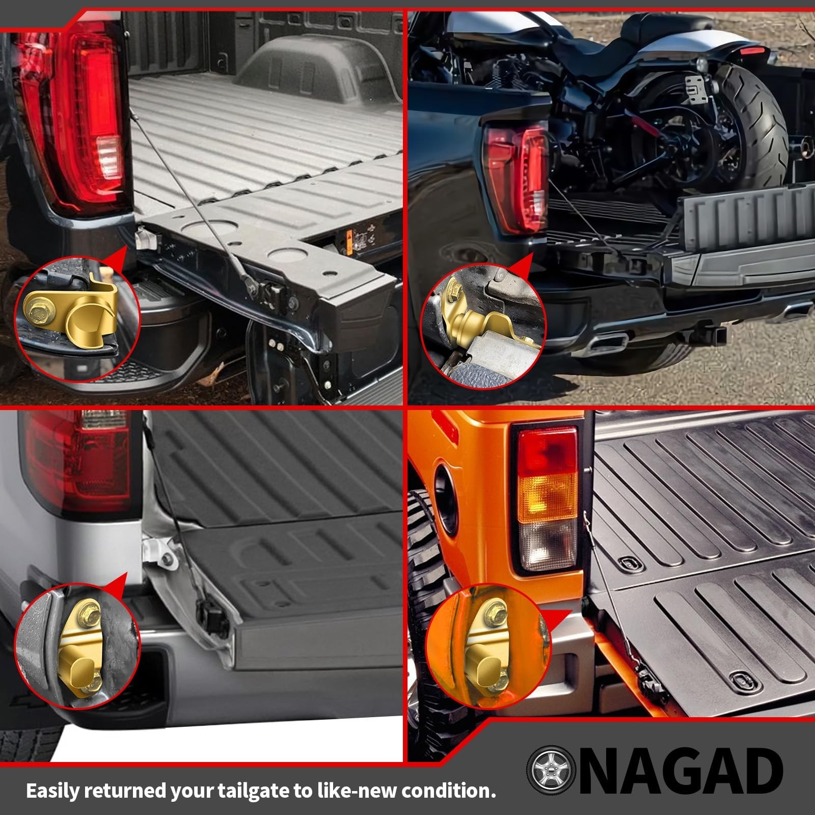 Tailgate Hinge Kit for 1999-2007 Chevy Chevrolet Silverado GMC Sierra 1500 15…