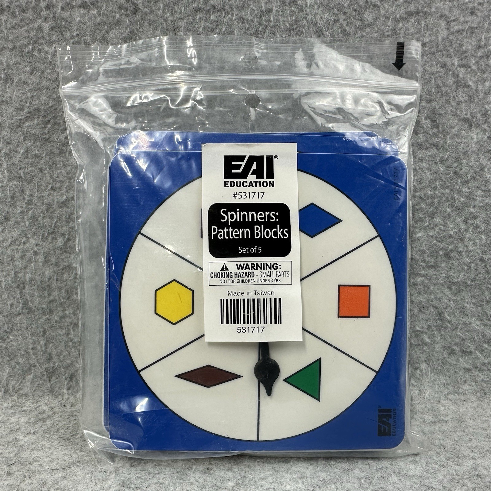 Lot of 5 EAI Education Pattern Block Spinners #531717 Math Manipulative NOS