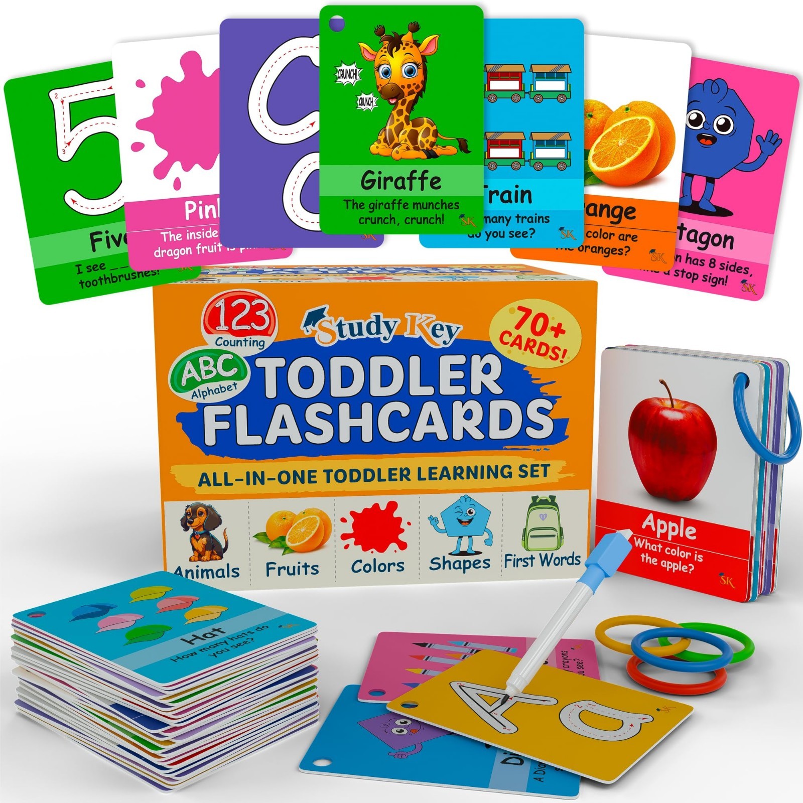 ABC Flash Cards for Toddlers 1-3 – First Words, Alphabet, Animals, Colors, Numbe