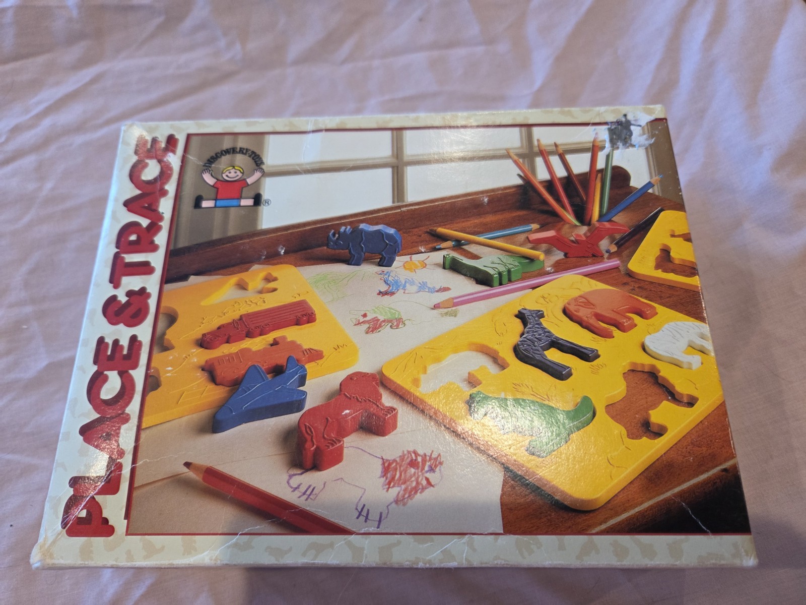 Discovery Toys Place & Trace Dinosaurs Animals Vehicles 1984 USA ~Complete Set!