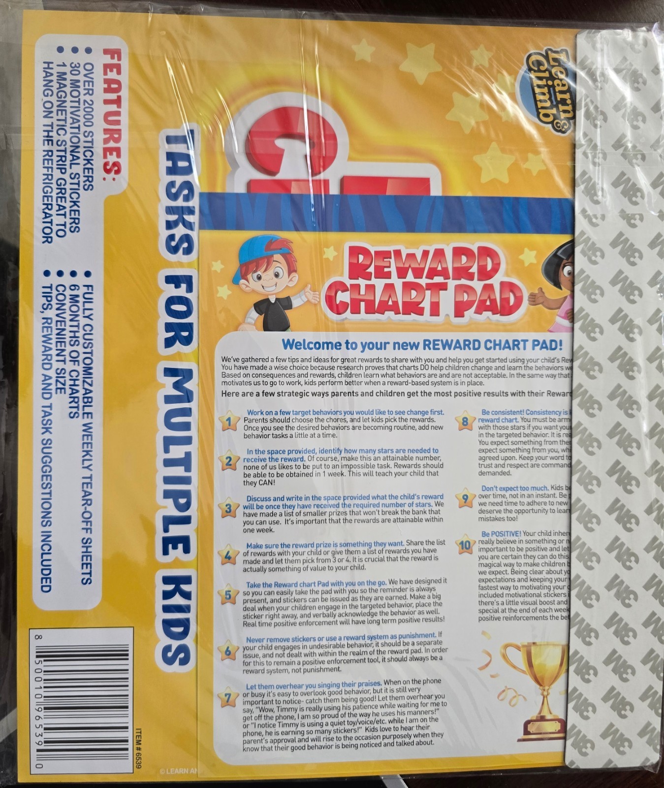 Behavior Reward Chart System – Pad with 26 Chore Charts for Kids, 2800 Stickers