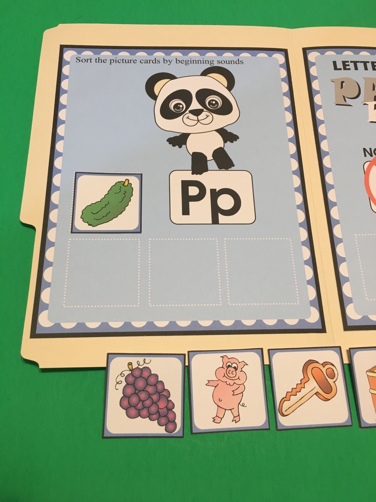Patrick Panda – Letter Pp – DIY File Folder game – Printed / Uncut