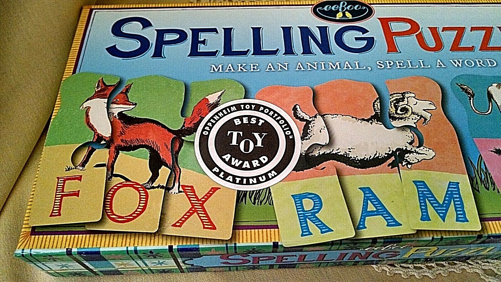 Spelling Puzzles New eeBoo Make Animal Spell Word Kevin Hawkes 2016 Qty 10