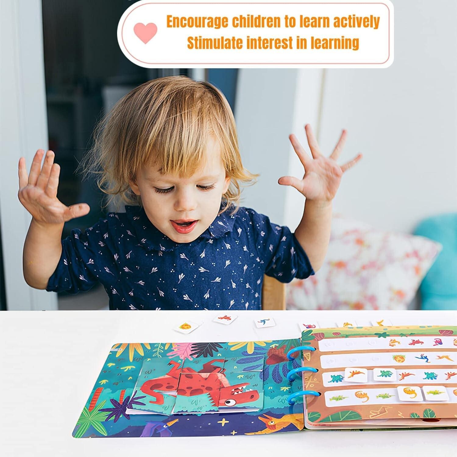 DIY Quiet Book for Toddlers, Montessori Busy Book for Kids, Dinosaur Preschool