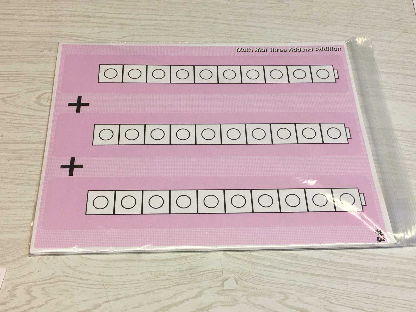 Classroom Set of 10 – Laminated Math Work Mats – Dry Erase #03