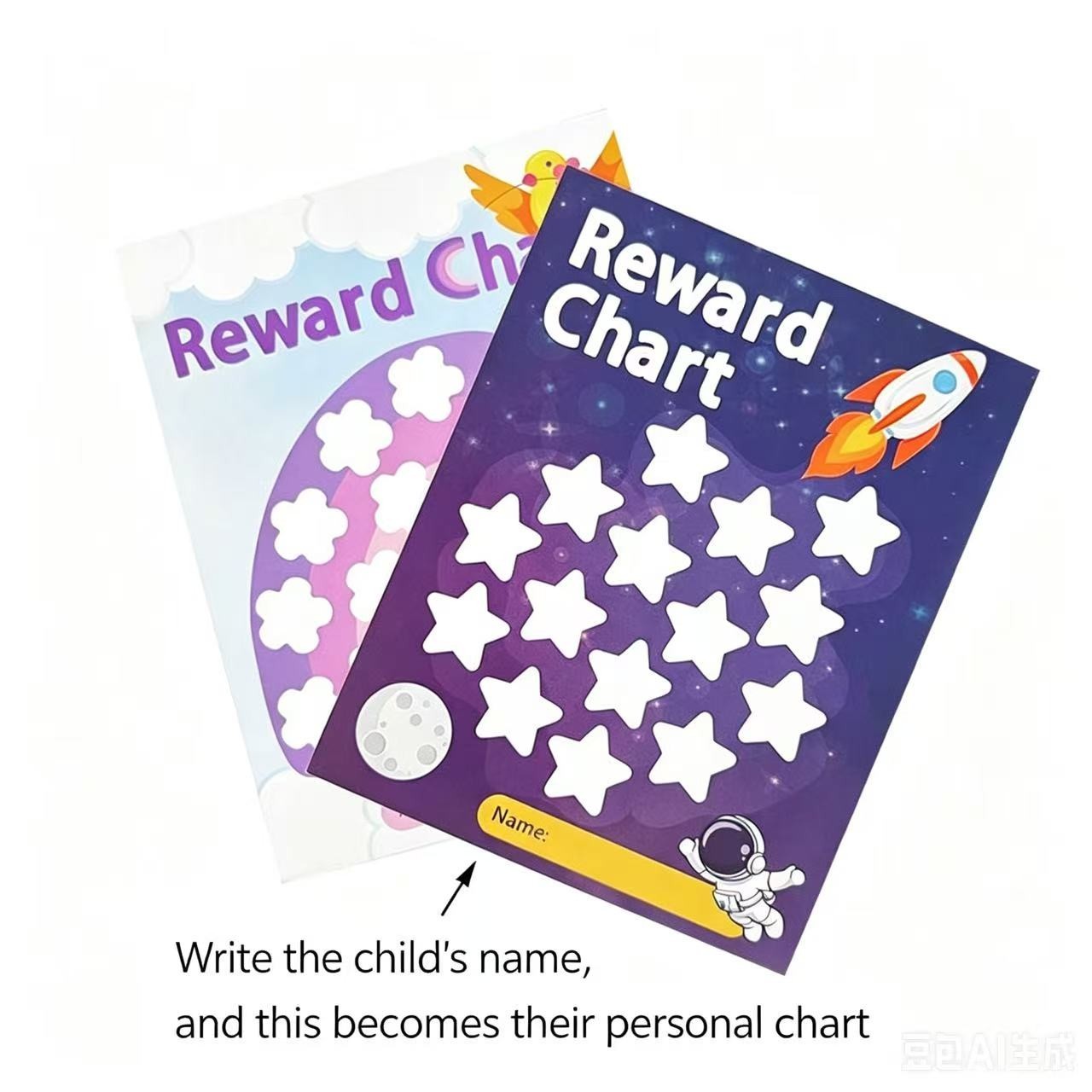 Kids Behavior Reward Chart (Only Rainbow)30 Reward Cards+30 Flower Strickers
