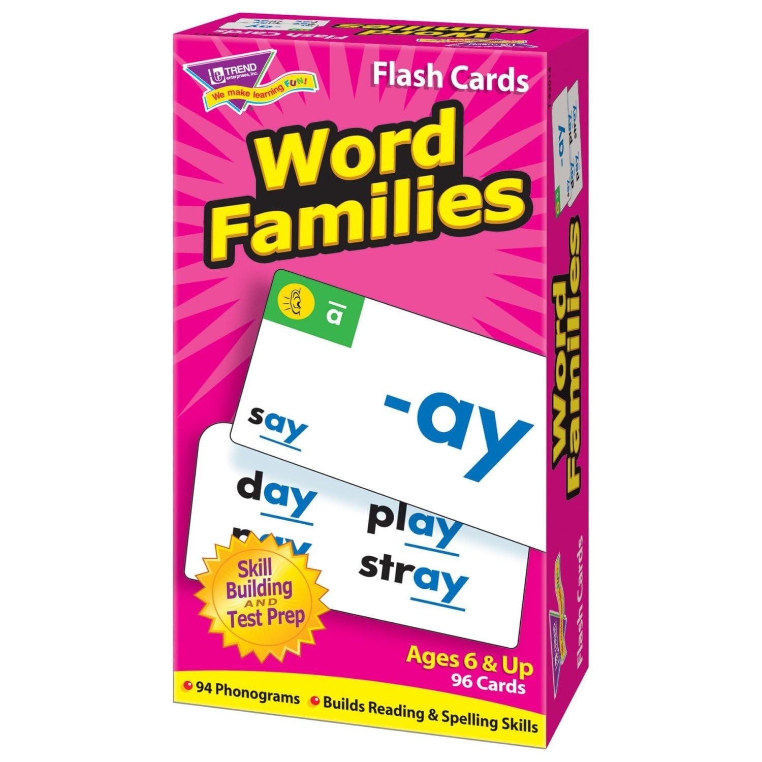 Word Families Flash Cards – 96 Content-Rich Cards for Skill Building & Test Prep