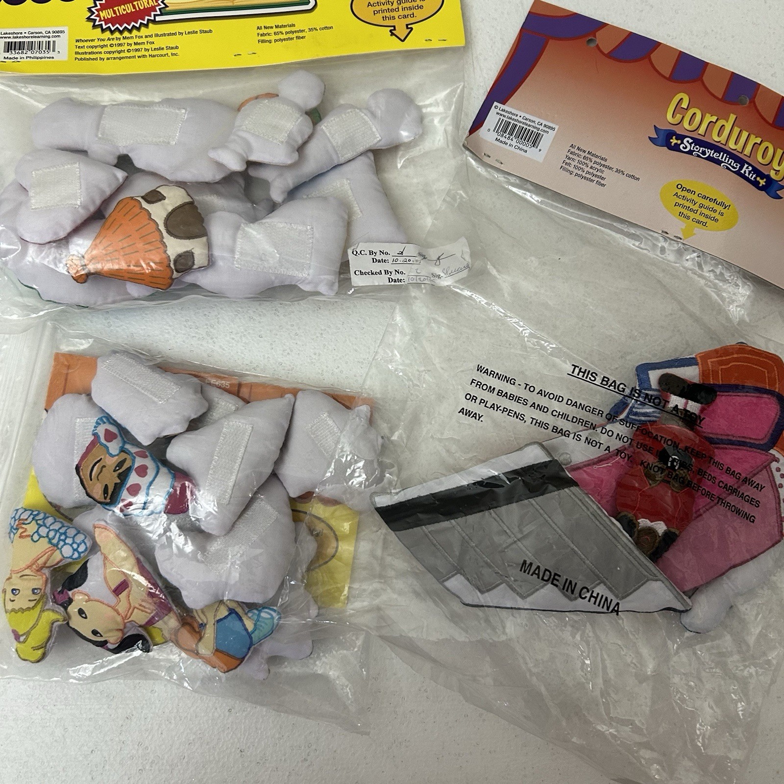 Lakeshore Learning Storytelling Kit Lot of 3 Cloth Plush Pieces Only No Books