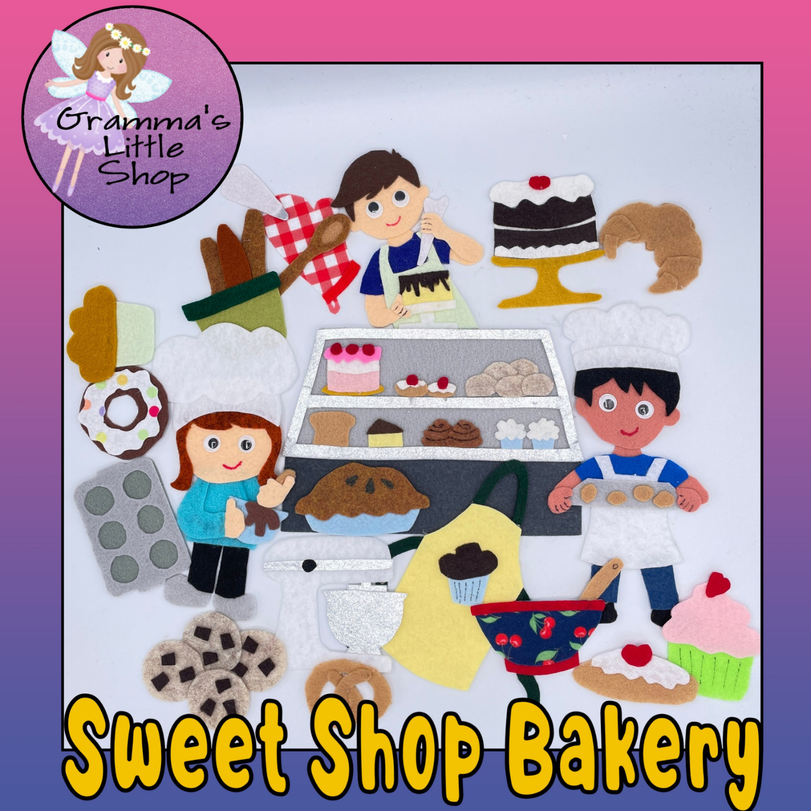 Sweet Shop Bakery Sample Set for Felt /Flannel Board Play