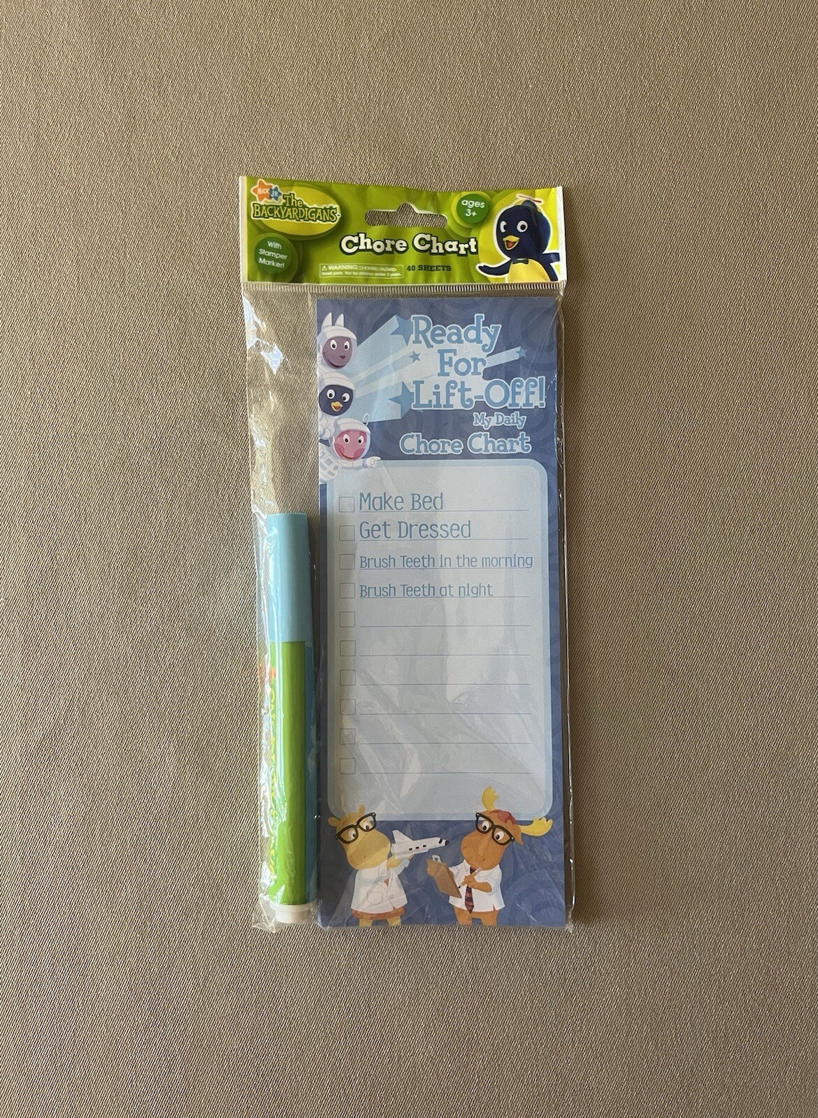 The Backyardigans Magnetic Chore Chart & Marker~3 1/4” X 8 1/2”, New In Package