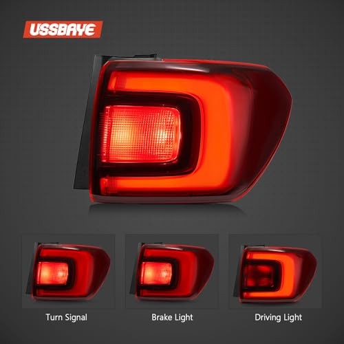 LED Tail Lights Compatible with Right Passage Side 17-19 Acadia Black Housing
