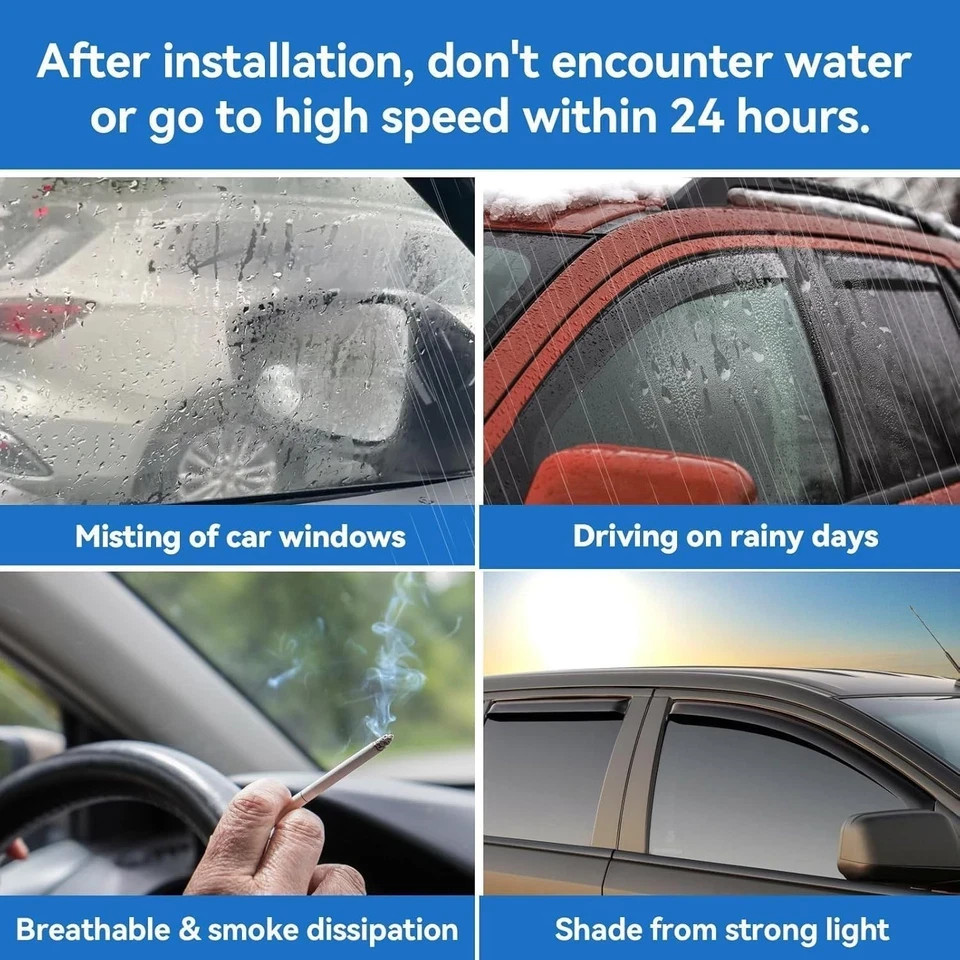 Window Rain Guards for 2007-2013 Chevy Silverado & GMC Sierra 1500 for Extended*
