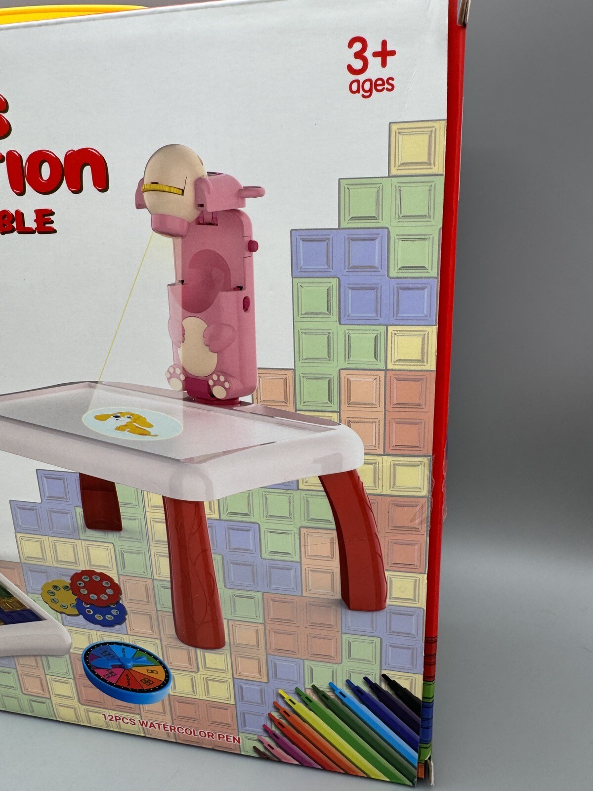 Drawing Projector Table Children Kids Painting Board Educational Toys Gift Red