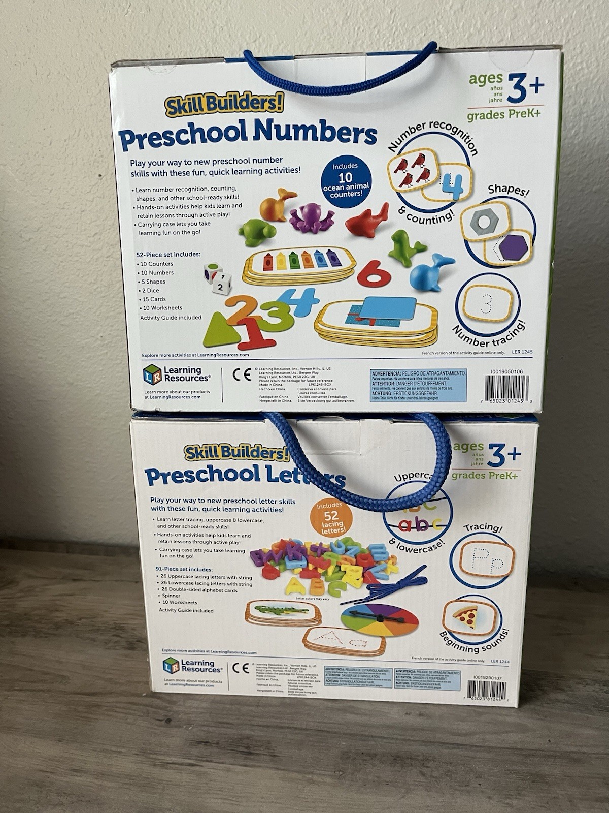 2 of Learning Resources preschool letters and preschool numbers