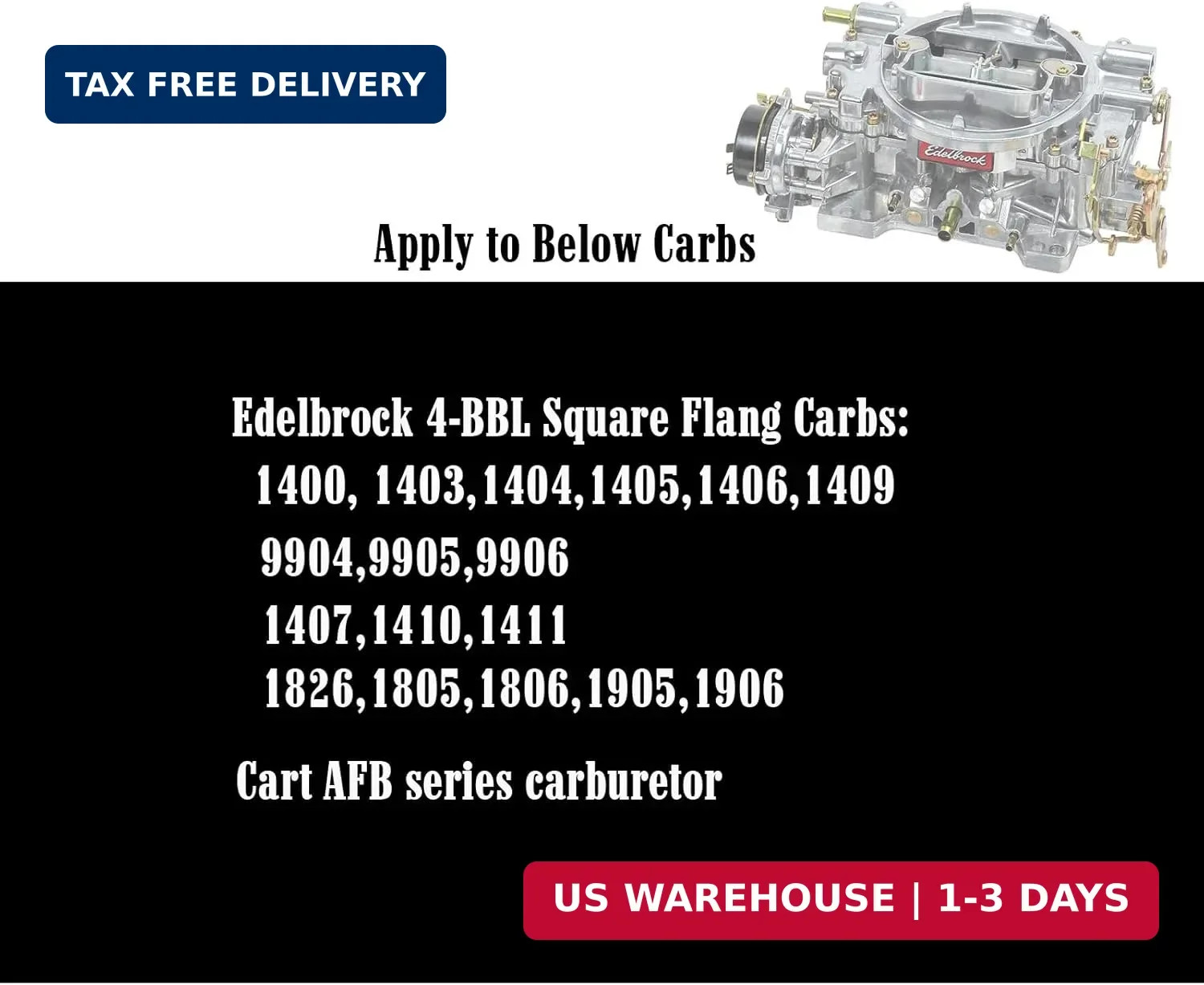 Rebuild Kit For Edelbrock 1406 Carburetor Compatible With Genuine Edelbrock…