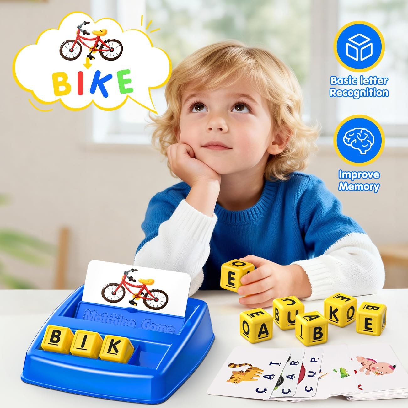 Educational Toys for 3-5 Year Old Boy Girl Gifts, Matching Letter Learning Ga…
