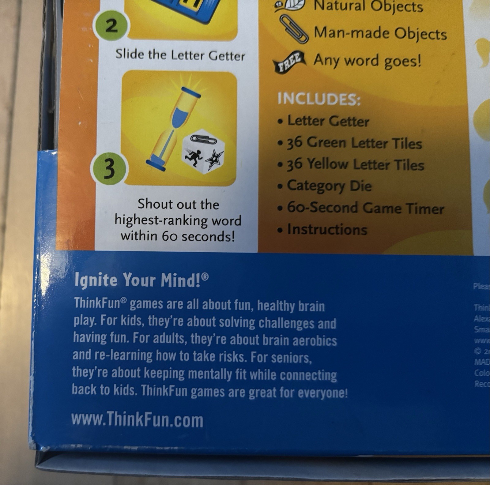 ThinkFun Smart Mouth Word Game New Educational Learning Letter Tile Mensa Winner