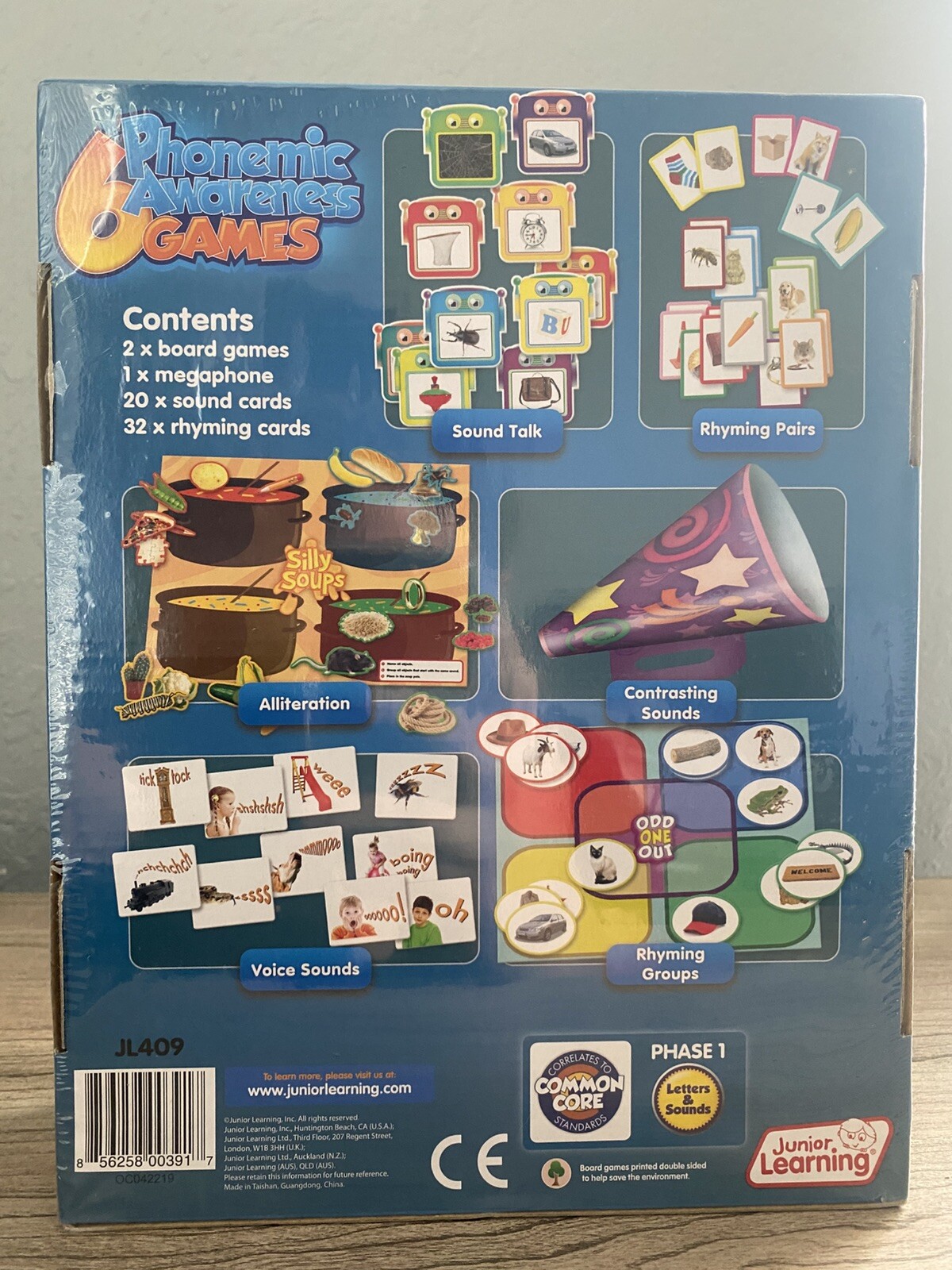 Junior Learning 6Phonemic Awareness Games Sounds Rhyming Alliteration Sealed New