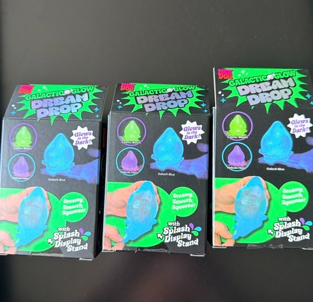 NeeDoh Galactic Glow Dream Drops. Complete set of 3.Green, Purple, Blue- RARE!