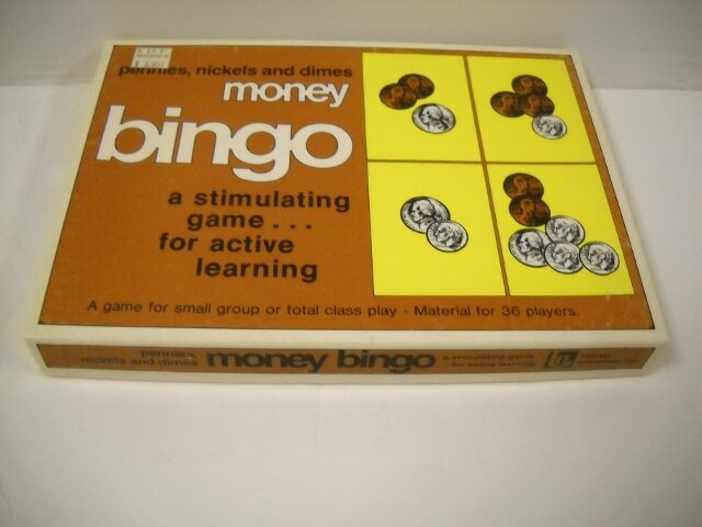 Vintage Trend Pennies, Nickels, & Dimes Money Bingo W/ Laminated Cards 1977