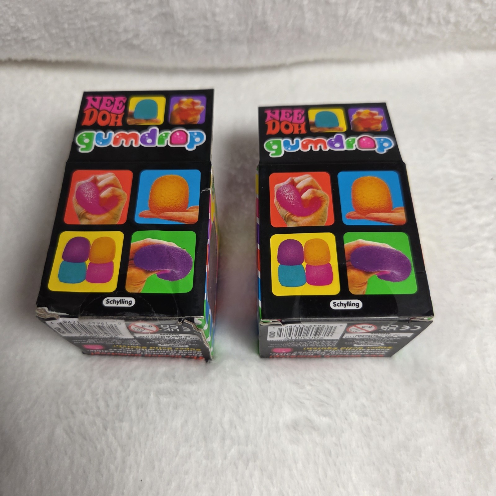 Authentic Schylling NeeDoh Gumdrop Super Solid Squish Lot of 2 Purple Pink New
