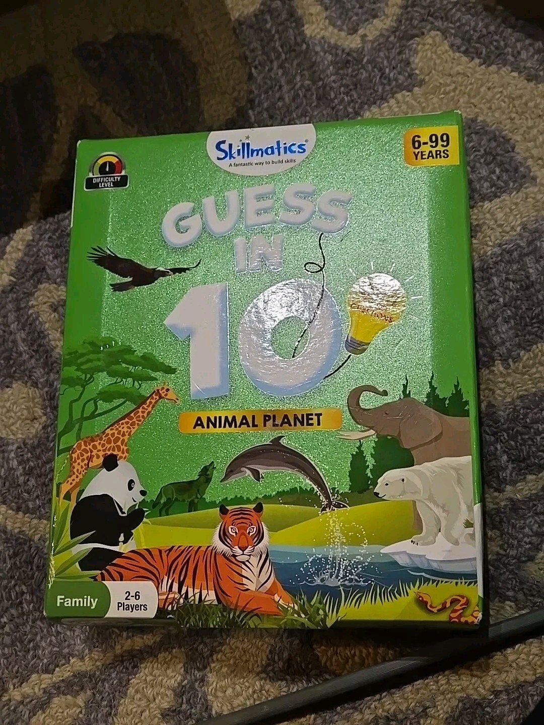 Skillmatics Guess in 10 Animal Planet Card Game Family Game 2-6 Players Age 6-99