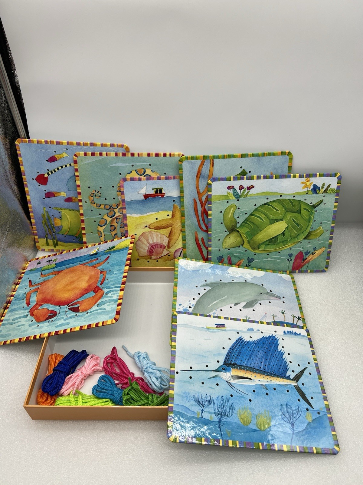 Eeboo Under The Sea Lacing Cards Complete! EUC!