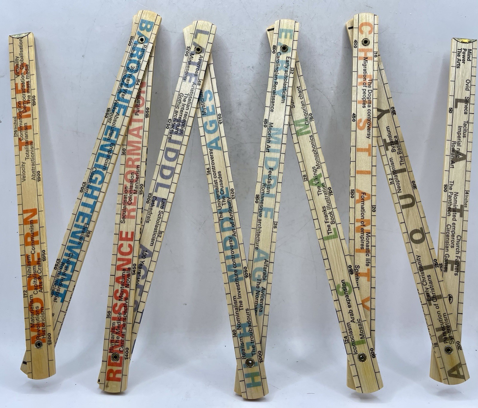 2000 Years by the Meter History Folding Ruler MeterMorphosen Teaching Tool Wood