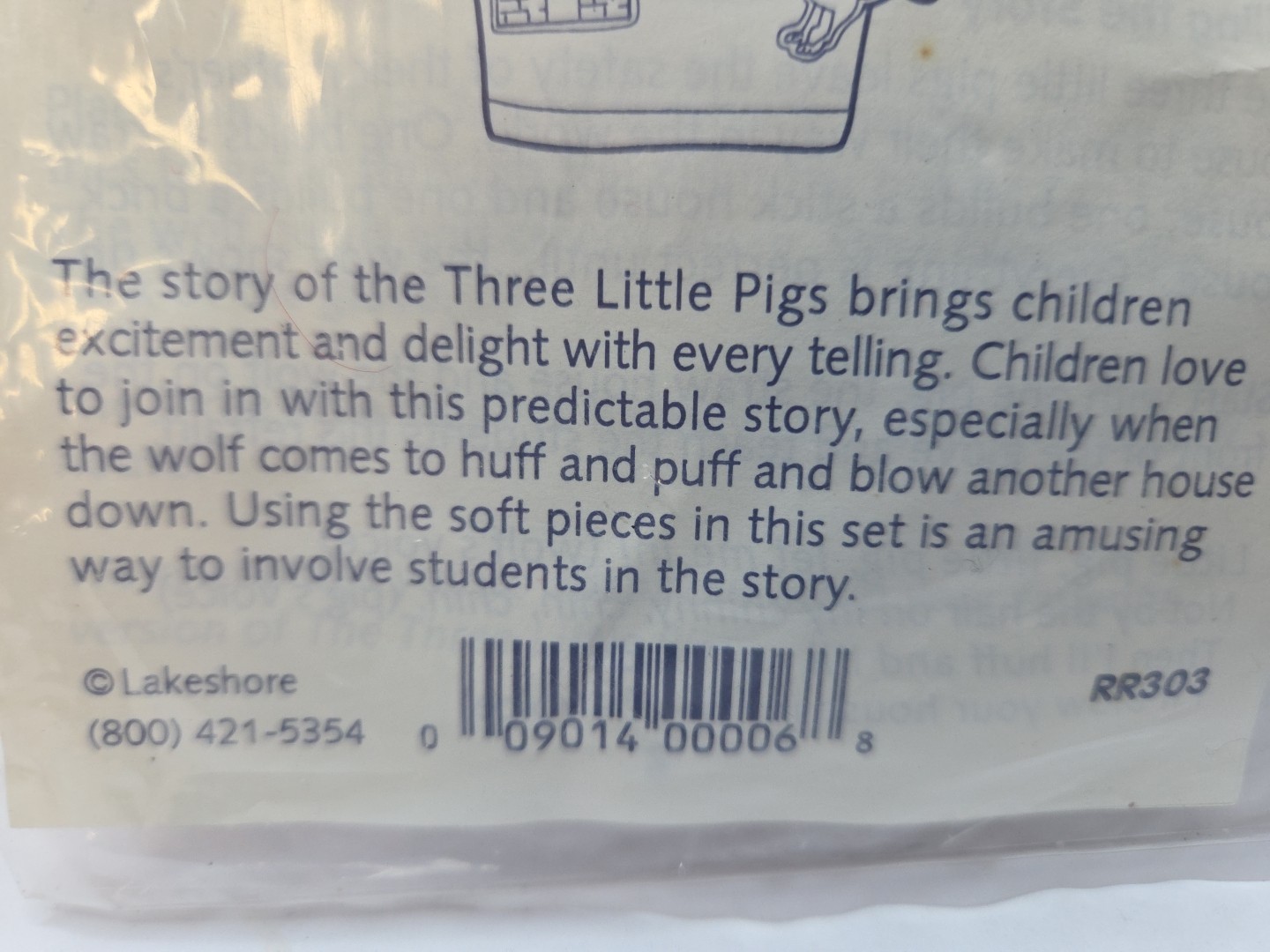 Lakeshore Preschool Storytelling 3 Little Pigs Glove Puppets 1 Set/wo Glove