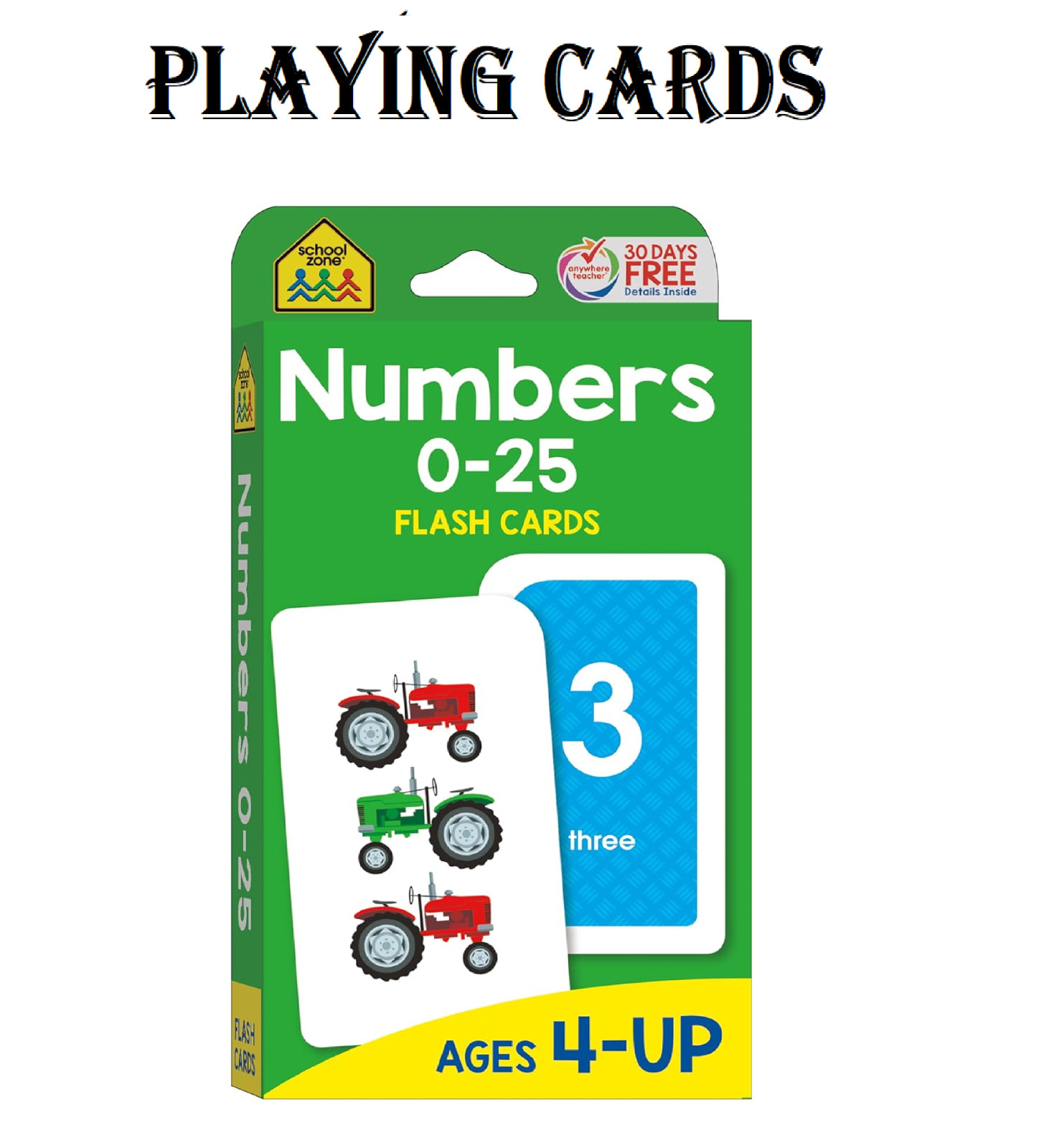 School Zone Numbers Flash Cards: Toddler, Preschool, Kindergarten, Learn Math, A