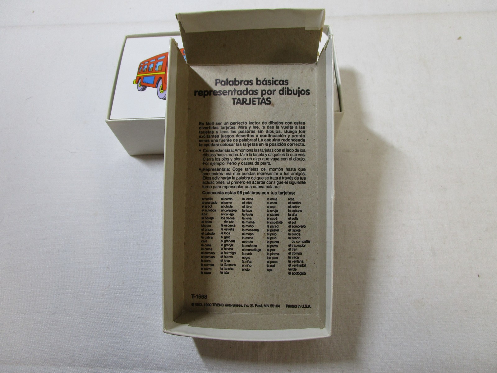 Vintage 1993 Trend Enterprises Inc Spanish Flash Cards T-1668