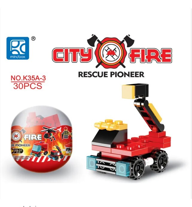 Blocks World City Fire- Rescue Pioneer Building Block 2 Sets of 12 (24 Capsules)