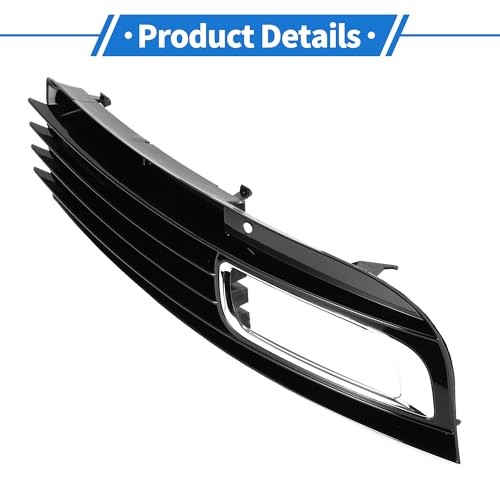 1pc Fog Light Grill for Audi A8 D3 2008-2010 Durable ABS Black Silver Tone