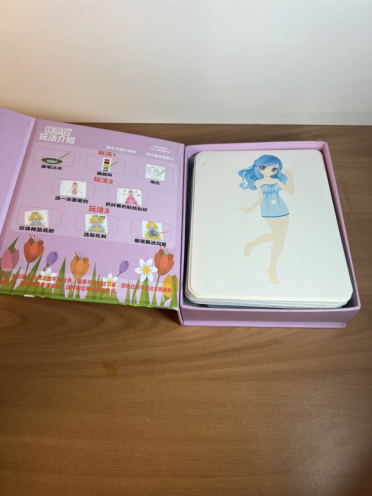 Japanes Poke Art DIY Coloring Princess Hand Painted Poke Art Kit Open Box