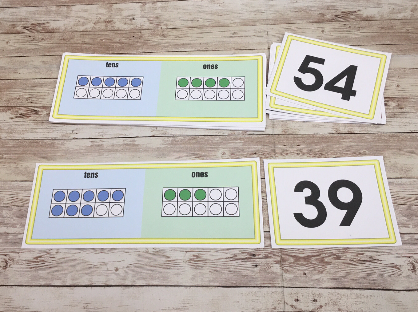 Classroom Place Value Bundle – (4 Sets) Activity Mats & Cards – Math Center