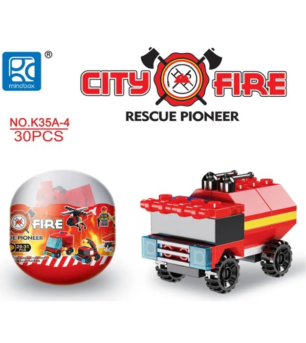 Blocks World City Fire- Rescue Pioneer Building Block 2 Sets of 12 (24 Capsules)