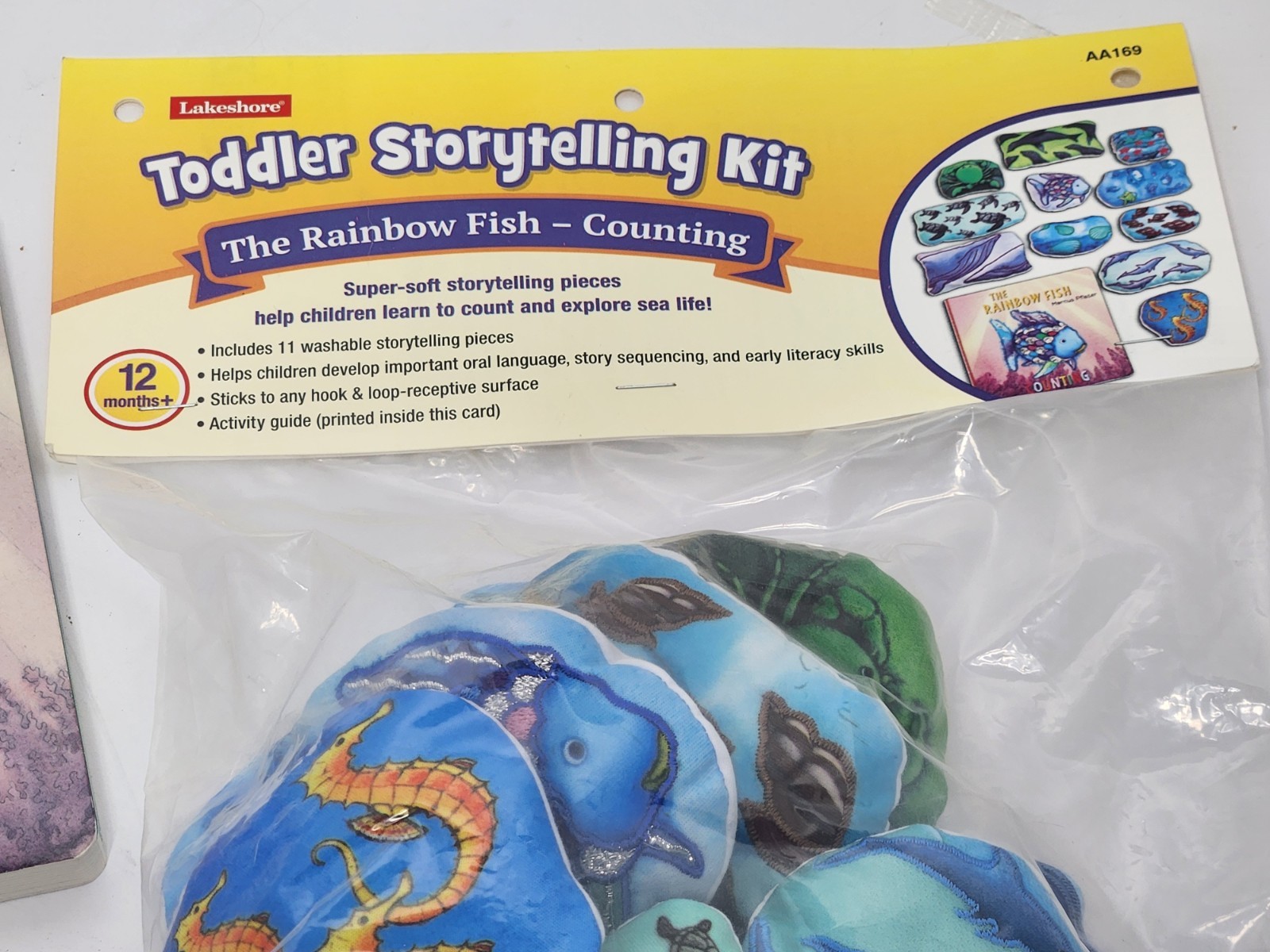 Lakeshore Toddler Storytelling Kit Rainbow Fish Counting Book Plush Pieces Set