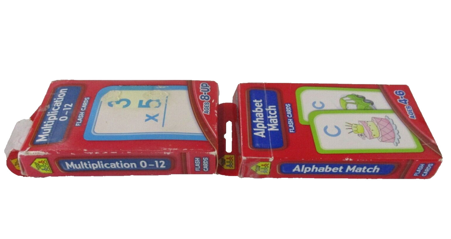 School Zone Multiplication 0-12 Complete and Alphabet Match Flash Cards Ages 4-8
