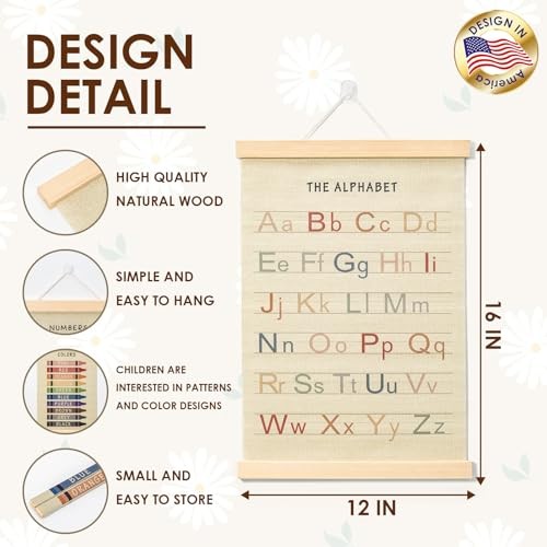 Toddler Learning Posters 12×16 Inch (3-Pack) | Wall Decor for Playroom &