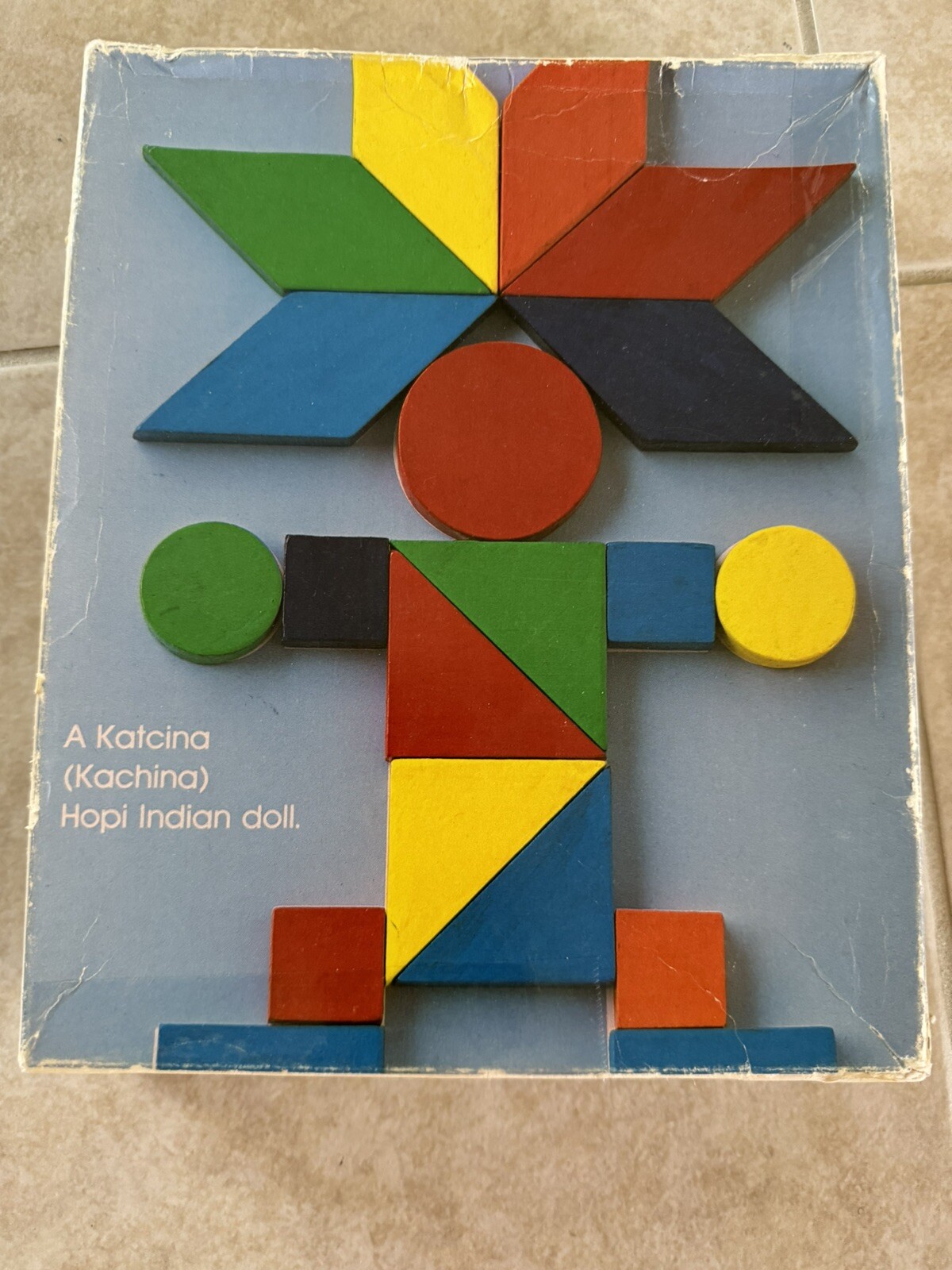 Vintage Design Discovery Toys Educational Wood Tangrams COMPLETE! Retro 70s 80s