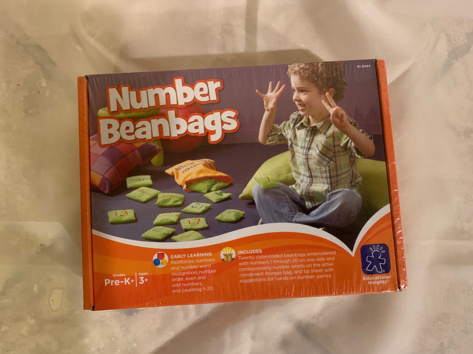 Educational Insights Number Bean Bags Set with Orange Bag