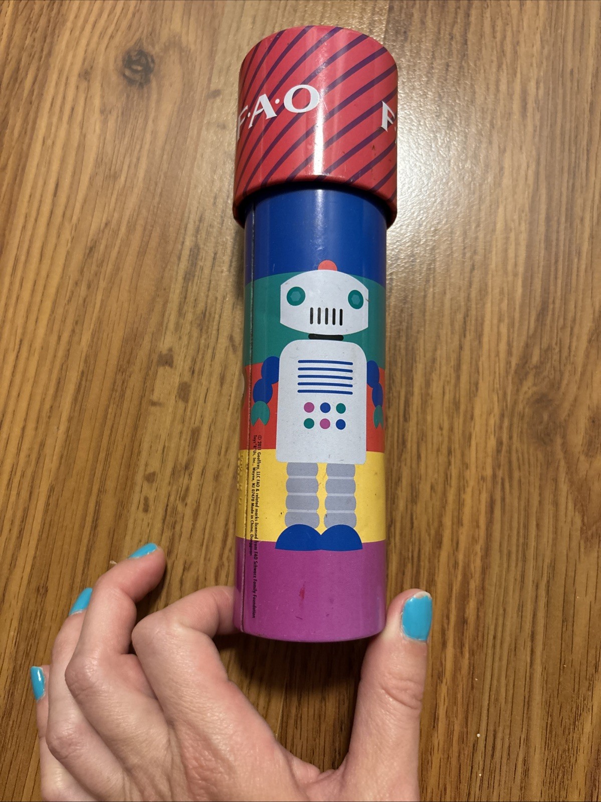 FAO Schwarz Kaleidoscope Metal Plastic Beads Child’s Toy