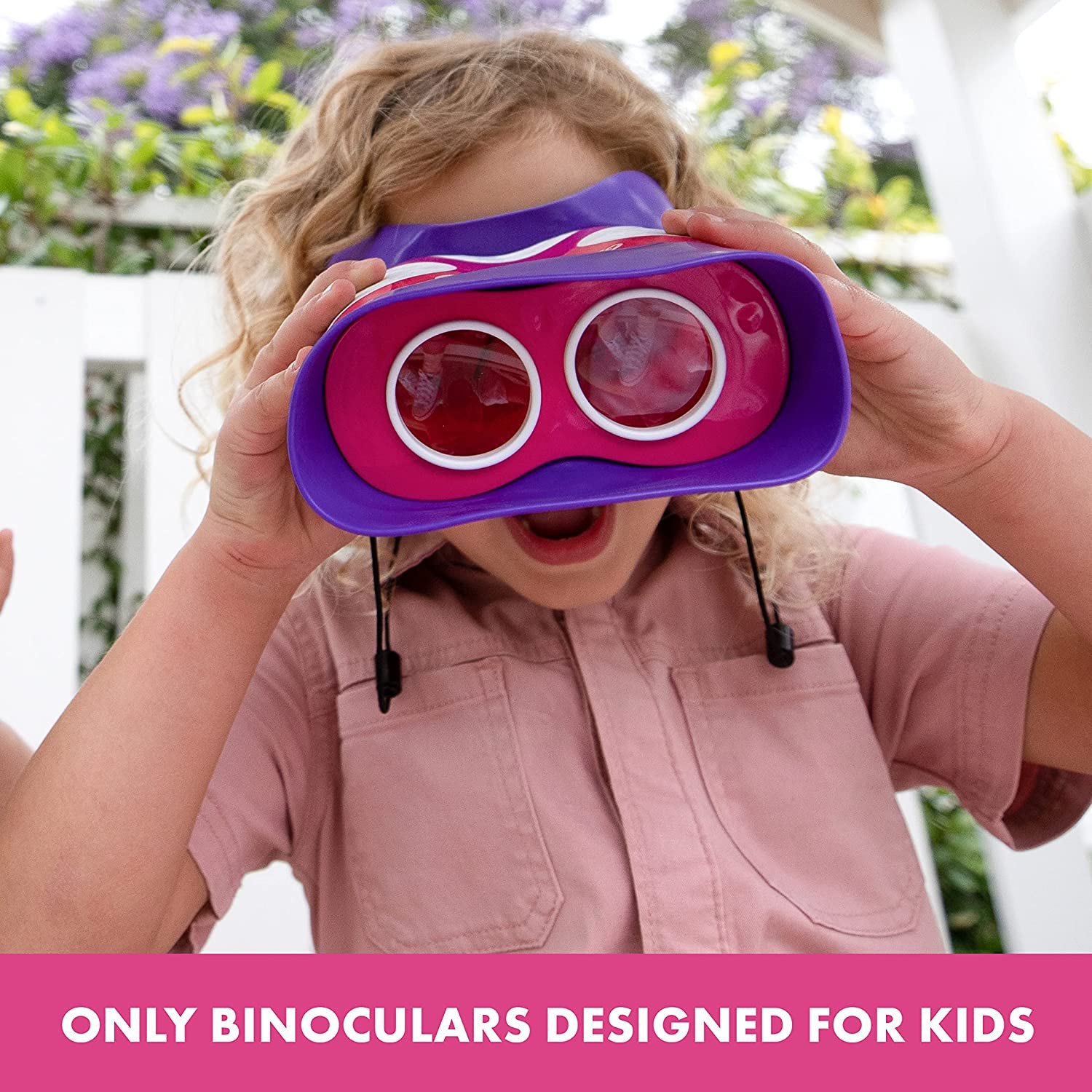 Geosafari Kidnoculars Pink – Toy Binoculars for Kids, Outdoor Toys for Kids Ages