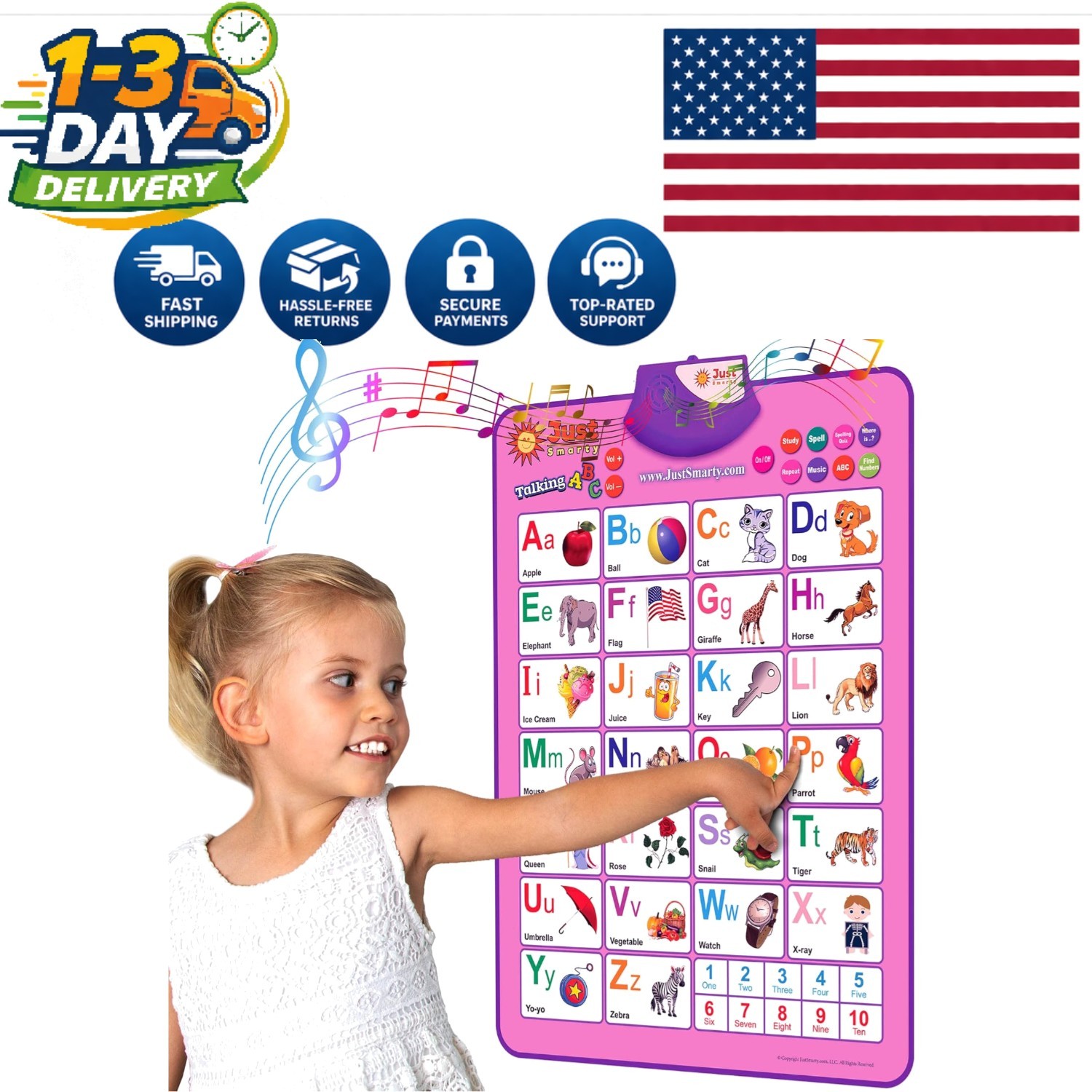 Interactive Musical Alphabet Wall Chart for Engaging Toddler Learning